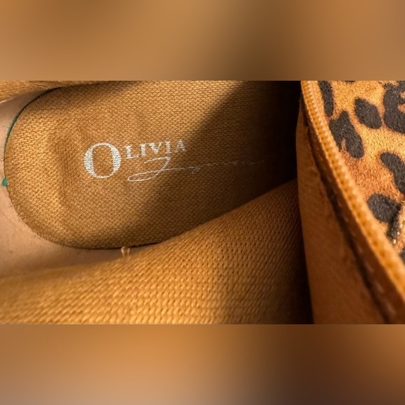 Olivia Jaymes Pointed Toe Cheetah Lace Up High Heel Stiletto Ankle Boot Size 9M - Picture 8 of 10